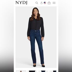 NYDJ Dark Blue Straight Leg Jeans